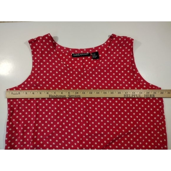 Savannah silk raspberry polka dot tank - Picture 5 of 7